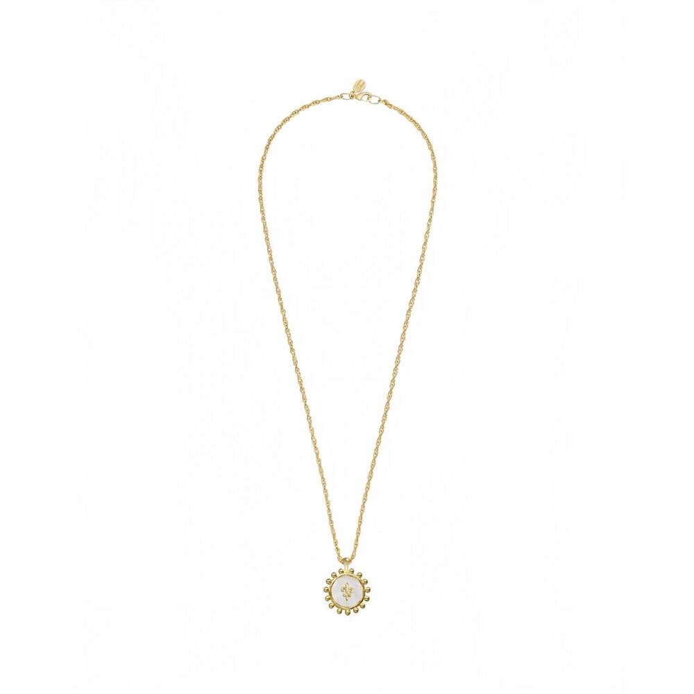 NEW SUSAN SHAW women's sophie fleur de lis necklace in gold